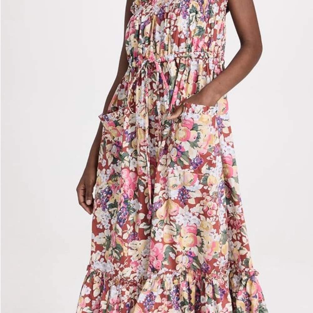 Batsheva Strapless Floral Maxi Dress with Pockets